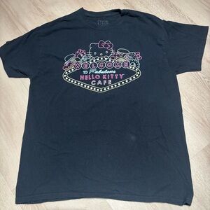 Hello Kitty Black Tee with Colorful Design